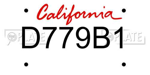 D779B1 California License Plate