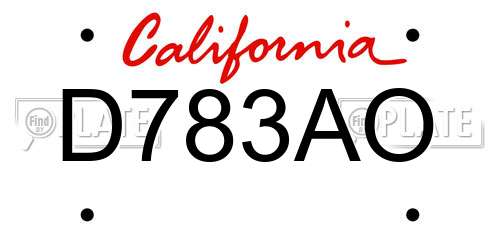 D783AO California License Plate