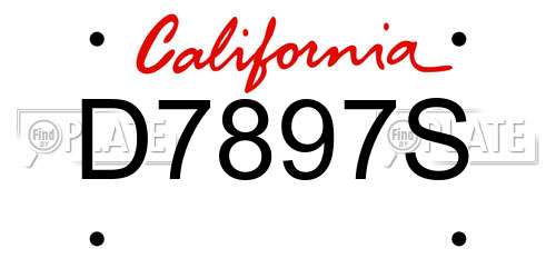D7897S California License Plate