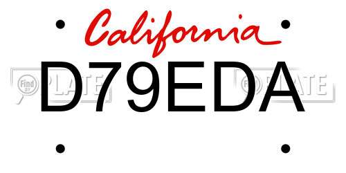 D79EDA California License Plate
