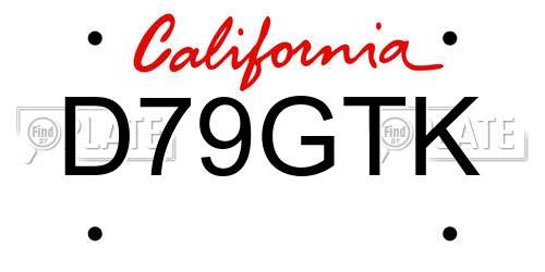 D79GTK California License Plate