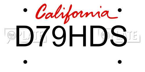 D79HDS California License Plate