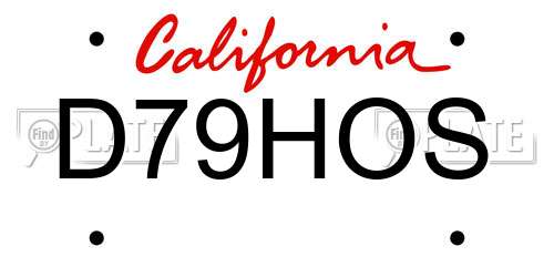 D79HOS California License Plate
