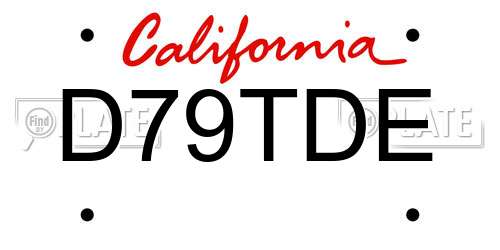 D79TDE California License Plate