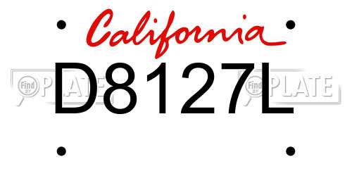 D8127L California License Plate