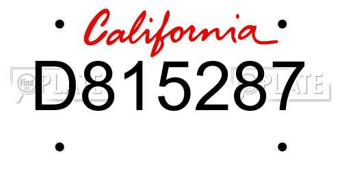 D815287 California License Plate