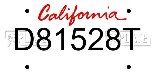 D81528T California License Plate