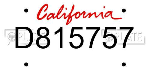 D815757 California License Plate