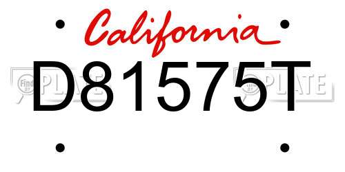 D81575T California License Plate