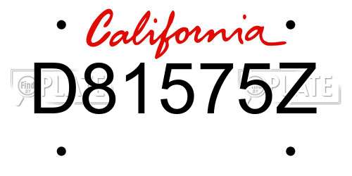 D81575Z California License Plate