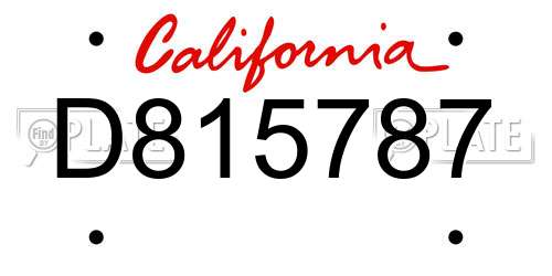 D815787 California License Plate