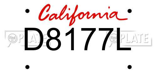 D8177L California License Plate
