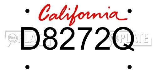 D8272Q California License Plate