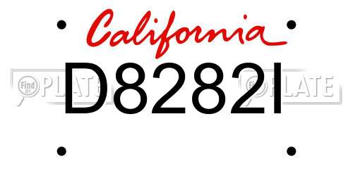D8282I California License Plate