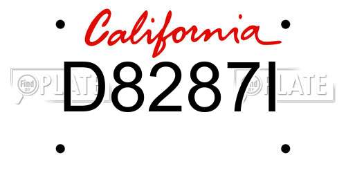 D8287I California License Plate