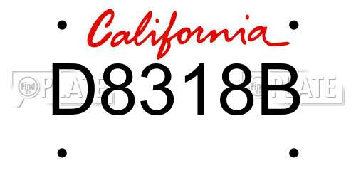 D8318B California License Plate