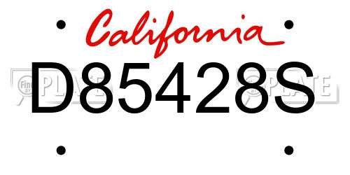 D85428S California License Plate