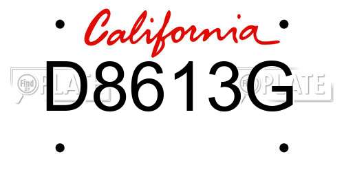 D8613G California License Plate