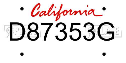 D87353G California License Plate