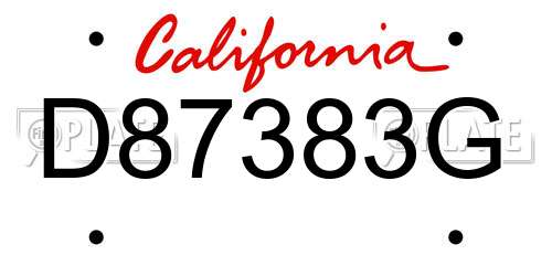 D87383G California License Plate
