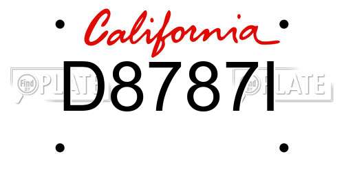D8787I California License Plate
