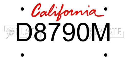 D8790M California License Plate