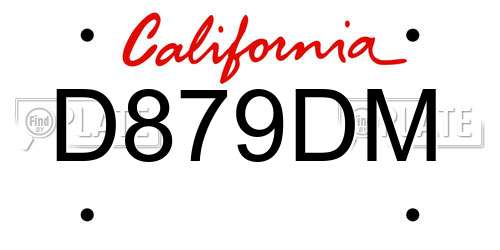 D879DM California License Plate