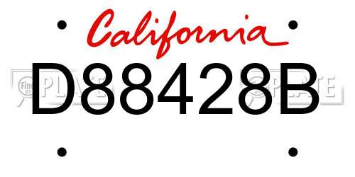 D88428B California License Plate