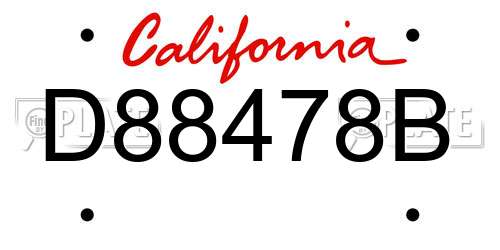 D88478B California License Plate