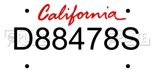 D88478S California License Plate