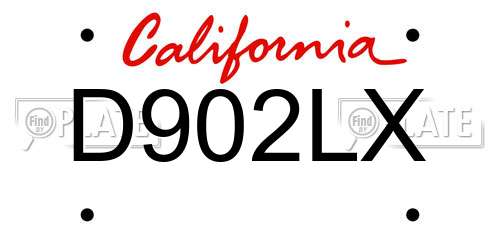 D902LX California License Plate