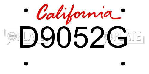 D9052G California License Plate