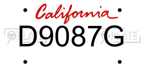 D9087G California License Plate