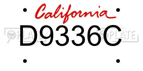 D9336C California License Plate