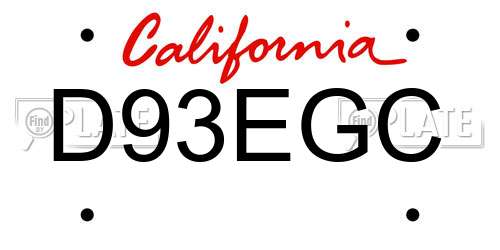 D93EGC California License Plate
