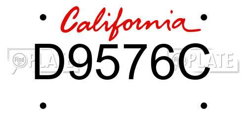 D9576C California License Plate