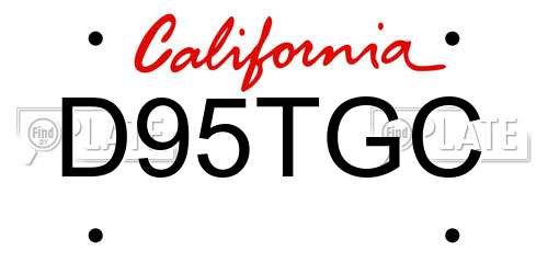D95TGC California License Plate