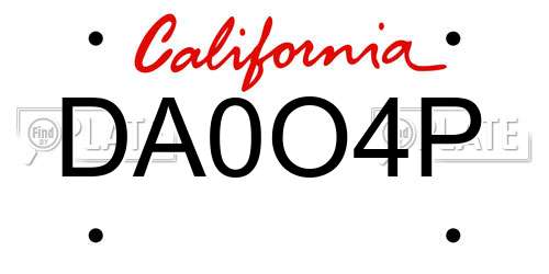 DA0O4P California License Plate