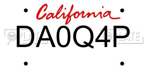 DA0Q4P California License Plate