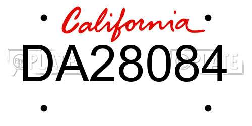 DA28084 California License Plate