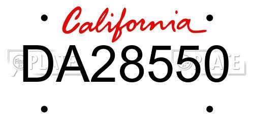 DA28550 California License Plate
