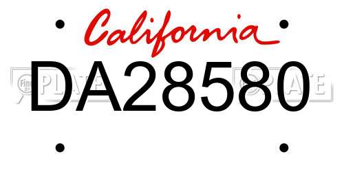 DA28580 California License Plate
