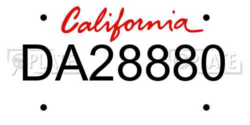 DA28880 California License Plate