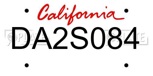 DA2S084 California License Plate