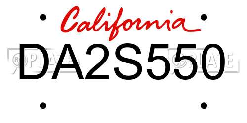 DA2S550 California License Plate