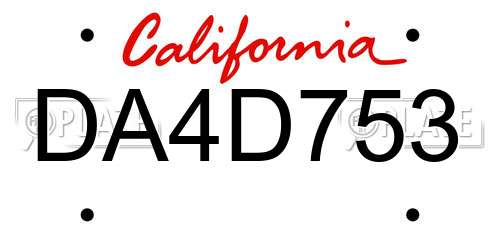 DA4D753 California License Plate