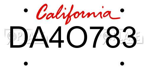DA4O783 California License Plate