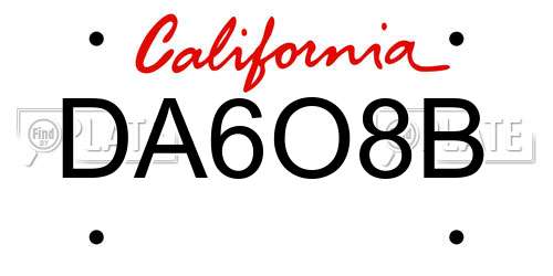 DA6O8B California License Plate