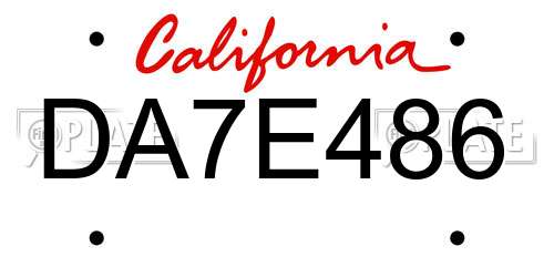 DA7E486 California License Plate
