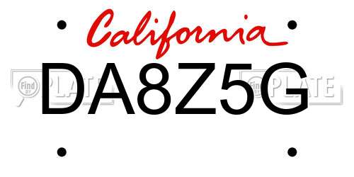 DA8Z5G California License Plate